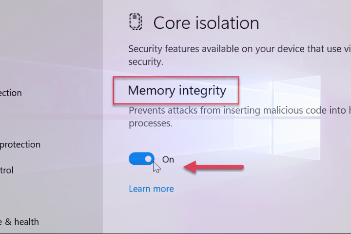 Windows 11 Memory Integrity