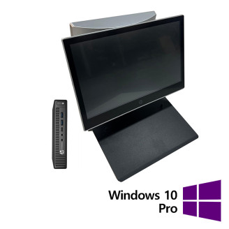 Pacchetto POS ricondizionato HP 800G2 Mini, touchscreen HP L7014t da 14 pollici + HP L7010t da 10 pollici, Intel Core i5-6500T 2,50 GHz, DDR4 da 8 GB, 256 GB SSD + Windows 10 Pro