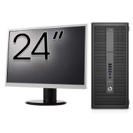 Gebrauchtes HP 800 G2 Tower-Computer-Paket, Intel Core i5-6500 3,20 GHz, 16 GB DDR4, 512 GBSSD + Monitor 24 Zoll