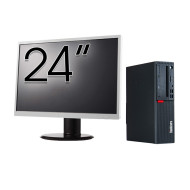 Package Used Computer LENOVO M720s SFF, Intel Core i5-8400 2.80GHz, 8GB DDR4, 256GB SSD + 24 Inch Monitor