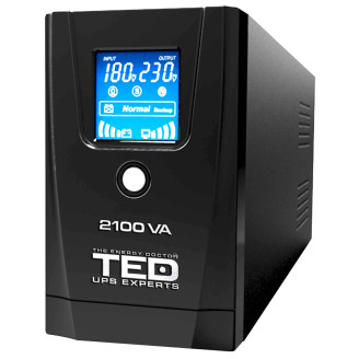 UPS TED Line Interactive 2100VA/1200W, LCD display, 2x Schuko