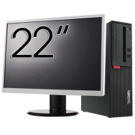 Used Package Lenovo M710 SFF Computer, Intel Core i5-6500 3.20GHz, 8GB DDR4, 256GB SSD + 22 inch Monitor