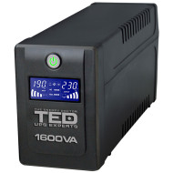 UPS TED Linha Interativa 1600VA/900W, LCD exibição, 4 x Schuko