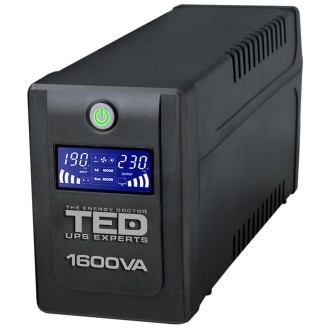 UPS TED Linha Interativa 1600VA/900W, LCD exibição, 4 x Schuko