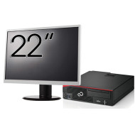 Pacote de computador desktop Fujitsu Esprimo D756, Intel Core i5-6500 3.20GHz, 8GB DDR4, SSD de 240GB, DVD-ROM + monitor de 22 polegadas