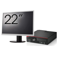 Pacote de Computador Desktop Fujitsu Esprimo D756, Intel Core i5-6500 3.20GHz, 8GB DDR4, 240GB SSD, DVD-ROM + Monitor de 22 polegadas