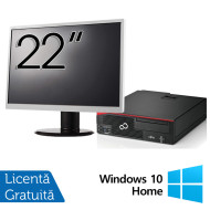 Fujitsu Esprimo D756 asztali számítógép csomag, Intel Core i5-6500 3.20GHz, 8GB DDR4, 240GB SSD, DVD-ROM + 22 hüvelykes monitor + Windows 10 Home