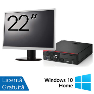 Pacote de computador desktop Fujitsu Esprimo D756, Intel Core i5-6500 3.20GHz, 8GB DDR4, SSD de 240GB, DVD-ROM + monitor de 22 polegadas + Windows 10 Home