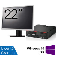 Fujitsu Esprimo D756 asztali számítógép csomag, Intel Core i5-6500 3,20 GHz, 8 GB DDR4, 240 GB SSD, DVD-ROM + 22 hüvelykes monitor + Windows 10 Pro