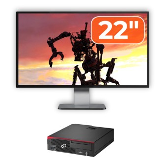 Fujitsu Esprimo D756 Desktop Computer Package,Intel Core i5-6500 3.20GHz, 8GB DDR4, 240GB SSD,DVD-ROM + Monitor 22 Inch +Windows 10 Pro
