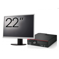 Pacchetto computer desktop Fujitsu Esprimo D756, Intel Core i5-6500 3,20 GHz, 8 GB DDR4, 240 GB SSD, DVD-ROM + monitor 22 pollici + Windows 10 Pro