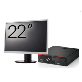 Fujitsu Esprimo D756 Desktop-Computer-Paket, Intel Core i5-6500 3,20 GHz, 8 GB DDR4, 240 GB SSD, DVD-ROM + Monitor 22 Zoll + Windows 10 Pro