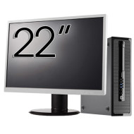 HP 400 G1 SFF számítógépes csomag, Intel Core i5-4570 3.20GHz, 8GB DDR3, 1TB SATA, DVD-RW + 22 hüvelykes monitor