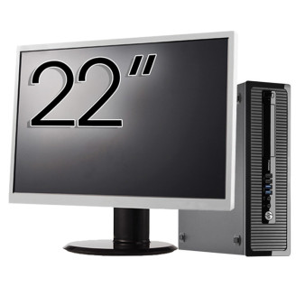 Zestaw komputerowy HP 400 G1 SFF, Intel Core i5-4570 3,20 GHz, 8 GB DDR3, 1 TB SATA, DVD-RW + 22-calowy monitor