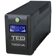 UPS TED Elétrico 1300VA / 750W, LCD exibição, 4x Schuko