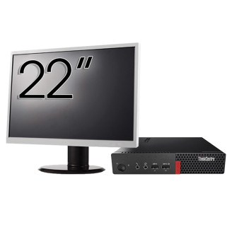 Balenie použitý počítač Lenovo ThinkCentre M710q Mini PC, Intel Core i5-6500T 2.50GHz, 16GB DDR4, 512GB SSD + 22 palcový monitor