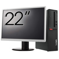 Gebrauchtes Paket Lenovo M710 SFF Computer, Intel Core i5-6500 3,20GHz, 8GB DDR4, 256GB SSD + 22 Zoll Monitor