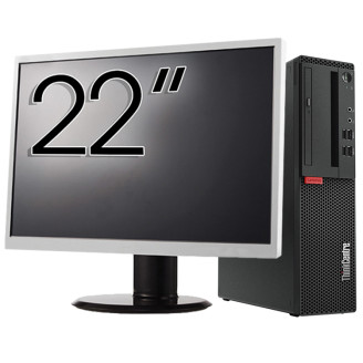 Lenovo M710 SFF használt számítógép csomag, Intel Core i5-6500 3,20 GHz, 8 GB DDR4, 256 GB SSD + 22 hüvelykes monitor