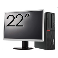 Package Refurbished Computer Lenovo M710 SFF, Intel Core i5-6500 3.20GHz, 8GB DDR4, 256GB SSD + 22 Inch Monitor + Windows 10 Home