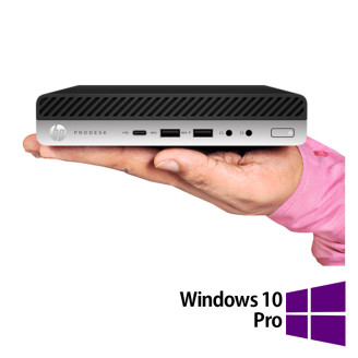 Ремонтиран мини компютър HP ProDesk 600 G3, Intel Core i5-6500T 2.50GHz, 8GB DDR4, 512GB SSD + Windows 10 Pro