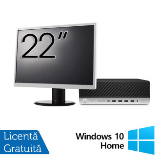 Pacchetto computer HP ProDesk 600 G4 SFF ricondizionato, Intel Core i7-8700 3,20 - 4,60 GHz, 8GB DDR4 256GB SSD + monitor da 22 pollici + Windows 10 Home