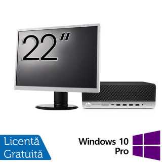 Pacchetto computer HP ProDesk 600 G4 SFF ricondizionato, Intel Core i5-8500 3,00 - 4,10GHz, 8GB DDR4, 256GB SSD + Monitor da 22 pollici + Windows 10 Pro