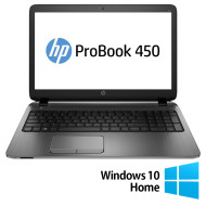 Laptop felújított HP ProBook 450 G3, Intel Core i5-6200U 2,30 GHz, 8 GB DDR4, 256 GB SSD, 15,6 hüvelykes HD, webkamera + Windows 10 Home