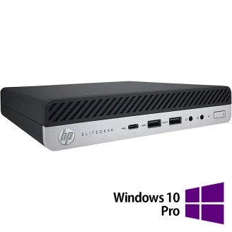 Számítógép felújított HP EliteDesk 800 G5 Mini PC, Intel Core i5-9500 3,00-4,40 GHz, 8 GB DDR4, 256 GB SSD + Windows 10 Pro