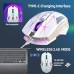Gaming Mouse, HXSJ T300, 2400dpi, 7 Buttons, RGB, White, Wireless