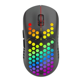 Maus IBLANCOD BL110, 3200dpi, 5 Tasten, RGB, Schwarz, Kabellos