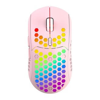 IBLANCOD BL110 Maus, 3200 dpi, 5 Tasten, RGB, Pink, kabellos