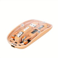 Mouse M233, 1600dpi, 5 Buttons, Battery Level Indicator, Transparent, Pink, Wireless + Bluetooth