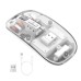 Mouse M133, 2400dpi, 5 Buttons, Battery Level Indicator, Transparent, White, Wireless + Bluetooth