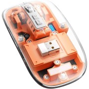 Mouse M133, 2400dpi, 5 Buttons, Battery Level Indicator, Transparent, Orange, Wireless + Bluetooth