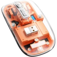 Mouse M133, 2400dpi, 5 Buttons, Battery Level Indicator, Transparent, Orange, Wireless + Bluetooth