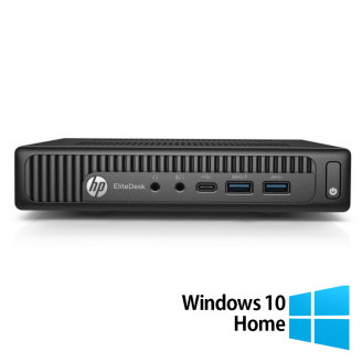 Ремонтиран мини компютър HP EliteDesk 800 G2, Intel Core i3-6100T 3.20GHz, 8GB DDR4, 256GB SSD + Windows 10 Home