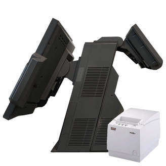 Kasutatud POS pakett Toshiba SurePOS 500 Series 4852-E70 kahekordne ekraan, 15-tolline 1024 x 768 LCD puuteekraan + 6.5-tolline LCD, Intel Core i5-3470 3.20GHz, 8GB DDR3, 128GB SSD + termoprinter Wincor Nixdorf TH230+