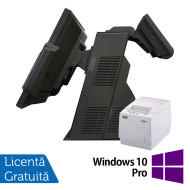 POS-pakett Renoveeritud Toshiba SurePOS 500 seeria 4852-E70 kahe ekraaniga, 15 tolli 1024 x 768 LCD Puuteekraan + 6,5-tolline LCD, Intel Core i5-3470 3,20 GHz, 8 GB DDR3, 128 GB SSD + termoprinter Wincor Nixdorf TH230+, Windows 10 Pro