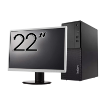 Rabljen računalnik Lenovo M710T v ohišju stolpa, Intel Core i3-6100 3,70 GHz, 8 GB DDR4, 256 GB SSD, DVD-ROM + 22-palčni monitor
