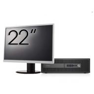 Pachet Refurbished Calculator HP ProDesk 600 G2 SFF, Intel Core i7-6700 3.40GHz, 8GB DDR4, 256GB SSD + Monitor 22 Inch + Windows 10 Home