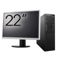 Używany komputer Lenovo S510 SFF, Intel Core i7-6700 3,40 GHz, 8 GB DDR4, 256 GB SSD + 22-calowy monitor