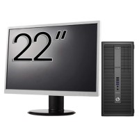 Pacchetto computer HP 800 G2 Tower ricondizionato, Intel Core i5-6500 3,20GHz, 8GB DDR4, 256GB SSD + Monitor 22 pollici + Windows 10 Pro