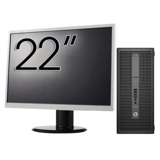 HP 800 G2 Tower obnovljeno računalo, Intel Core i5-6500 3.20GHz, 8GB DDR4, 256GB SSD + 22-inčni monitor + Windows 10 Pro