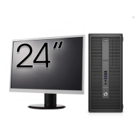 HP 800 G2 Tower Refurbished Computer Package, Intel Core i5-6500 3.20GHz, 8GB DDR4, 256GB SSD + 24 inch Monitor + Windows 10 Pro