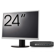 Używany zestaw komputerowy HP EliteDesk 800 G2 Mini PC, Intel Core i5-6500 3,20-3,60 GHz, 16 GB DDR4, 512 GB SSD + 24-calowy monitor