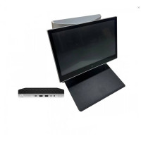 Pacote POS HP 800 G3 Mini Recondicionado, ecrã tátil HP L7014t de 14 polegadas + HP L7010t de 10 polegadas, Intel Core i5-6500T 2,50 GHz, 8 GB DDR4, SSD de 256 GB + Windows 10 Pro