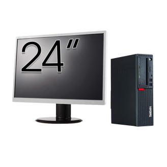 Paquet Ordinateur d’occasion LENOVO M720s SFF, Intel Core i5-8400 2.80GHz, 8GB DDR4, 256GB SSD + 24 pouces Moniteur