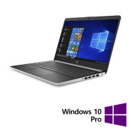 Laptop felújított HP 14-DK0357NG, Ryzen 5 3500U 2.10 - 3.70, 8GB DDR4, 128GB SSD + 1 TB HDD, webkamera, 14 hüvelykes Full HD, ezüst + Windows 10 Pro