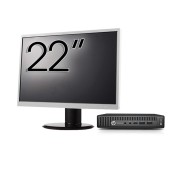 Paket med begagnade datorer HP EliteDesk 800 G2 Mini PC, Intel Core i7-6700T 2.80 - 3.60GHz, 16GB DDR4, 512GB SSD + 22 tums skärm