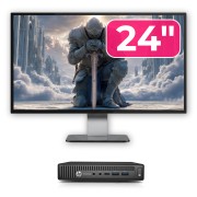 Balíček použitého počítače HP EliteDesk 800 G2 Mini PC, Intel Core i7-6700T 2,80 – 3,60 GHz, 16 GB DDR4, 512 GB SSD + 24palcový monitor